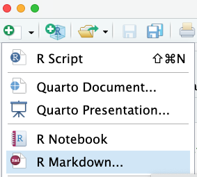 open R Markdown